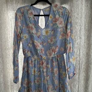 ALTAR’D STATE RUFFLE LONG SLEEVE ROMPER MEDIUM